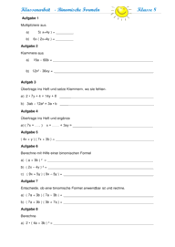 Binomische Formeln 4018 Vorschau