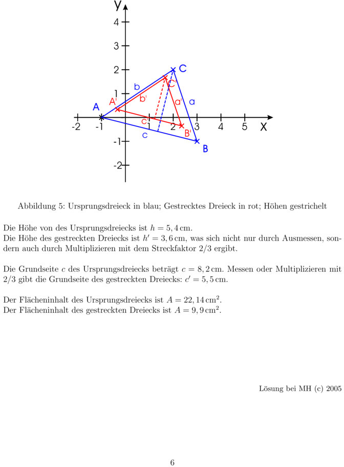 Klassenarbeit zu Zentrische Streckung