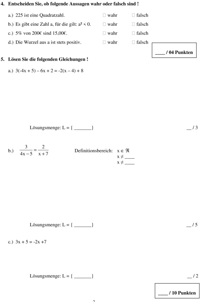 Mathe übungen Klasse 9 Hauptschule Zum Ausdrucken Klassenarbeit zu Abschlussarbeit [Mathe 9. Klasse]