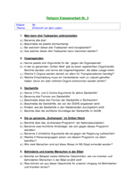 3. Klassenarbeit [Religion 9. Klasse] 4252 Vorschau