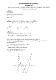 Quadratische Funktionen 4264 Vorschau