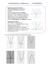 Quadratische Funktionen 4276 Vorschau