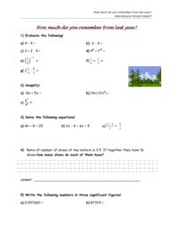 Schuljahresbeginn [Mathe 9. Klasse] 4277 Vorschau