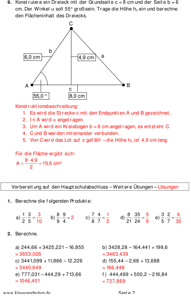 Mathe übungen Klasse 9 Hauptschule Zum Ausdrucken Übungsblatt zu Hauptschulabschluss
