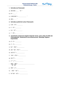 Potenzrechnung 4286 Vorschau