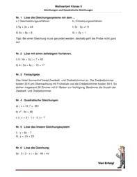 Quadratische Gleichungen 4288 Vorschau