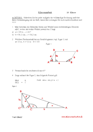 Klassenarbeit Zu Trigonometrie 10 Klasse Klassenarbeit Zu Trigonometrie 10 Klasse