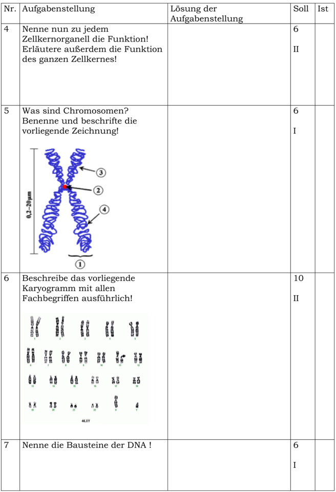 Genetik Aufgaben Mit Lösungen Klasse 10 Klassenarbeit zu Genetik und DNA