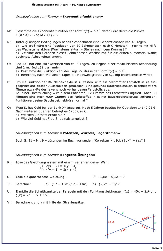 Übungsblatt zu Gemischte Themen