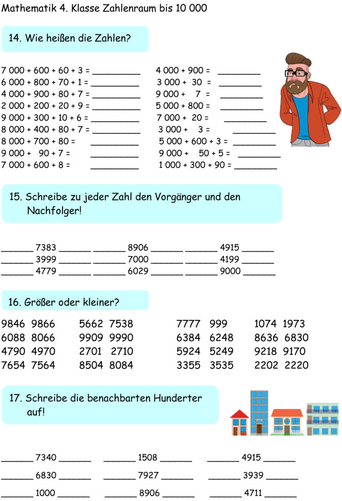 Zahlenstrahl Bis 10000