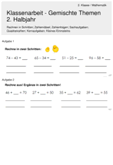 Gemischte Themen 2. Halbjahr [Mathe 2. Klasse] 4745 Vorschau