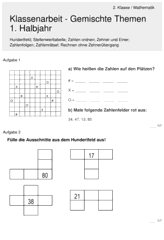 Gemischte Themen 1. Halbjahr [Mathe 2. Klasse] 4751 Vorschau