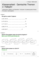 Gemischte Themen 2. Halbjahr [Mathe 2. Klasse] 4754 Vorschau