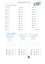 Rechnen von 1 bis 20 4762 Vorschau