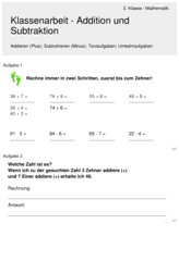 Addition und Subtraktion 4768 Vorschau