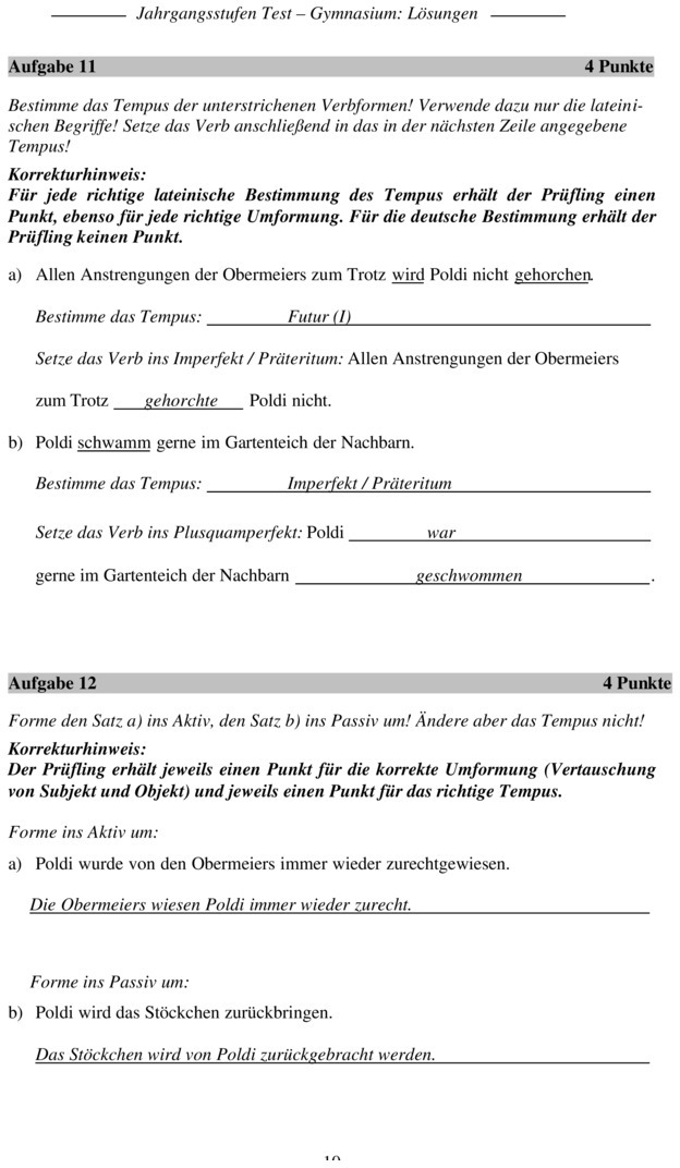 Klassenarbeit zu Jahrgangsstufentest [Deutsch 8. Klasse]