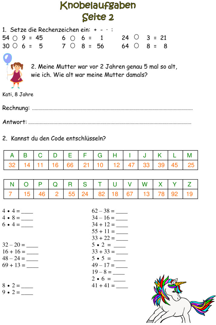 Übungsblatt zu Gemischte Themen 2. Halbjahr [Mathe 2. Klasse]