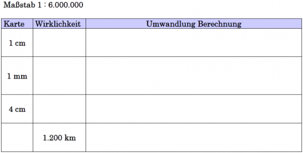 Maßstab Umrechnen 5. Klasse Arbeitsblätter www.klassenarbeiten.de